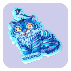 The Tiger and the Magpie Waterproof Sticker