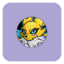 Furry Pin Up Renamon Badge Button