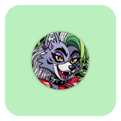 Furry Pin Up Roxanne Badge Button