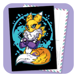 Furry Pin Up Renamon Postcard