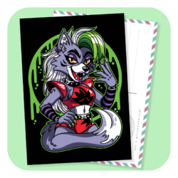 Furry Pin Up Roxanne Postcard