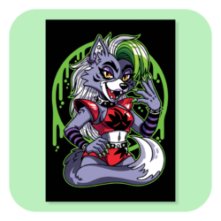 Furry Pin Up Roxanne A4 Print