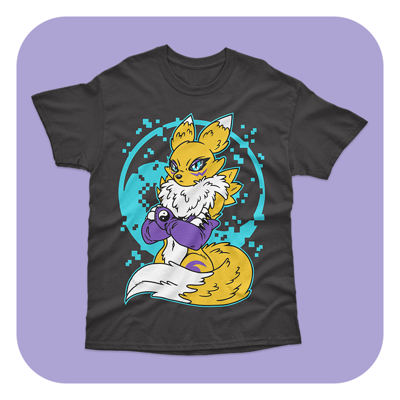 Furry Pin Up Renamon T-Shirt - Image 3