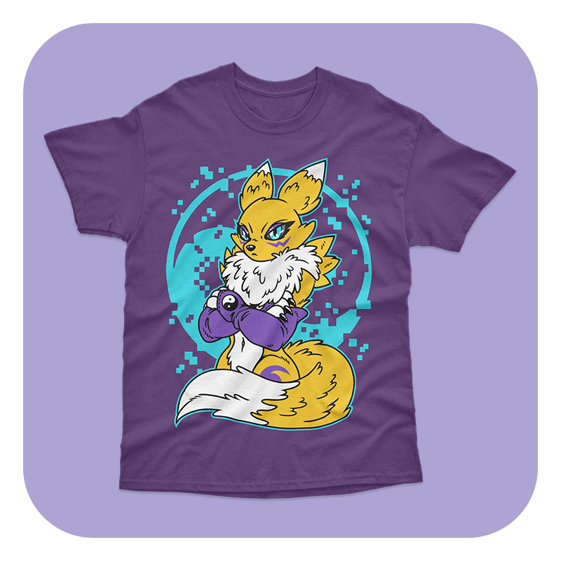 Furry Pin Up Renamon T-Shirt - Image 4